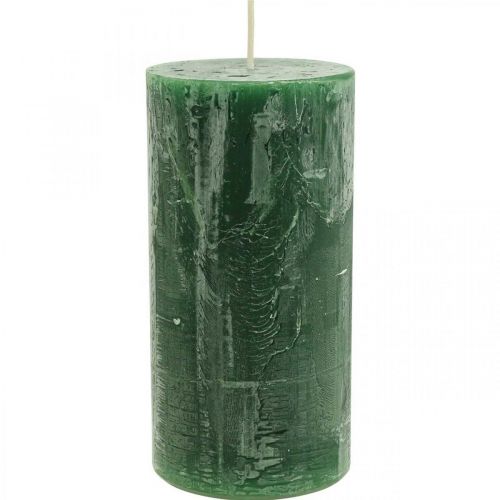 Solid Colored Candles Dark Green Pillar Candles 70×140mm 4 Pcs