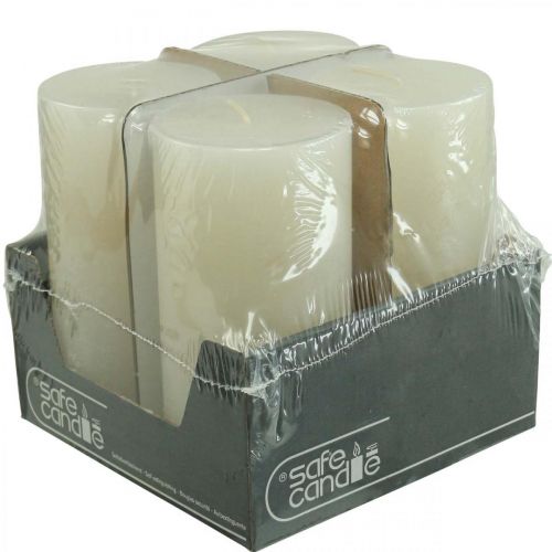 Product Pillar candles Rustic colored candles white 70/140mm 4pcs