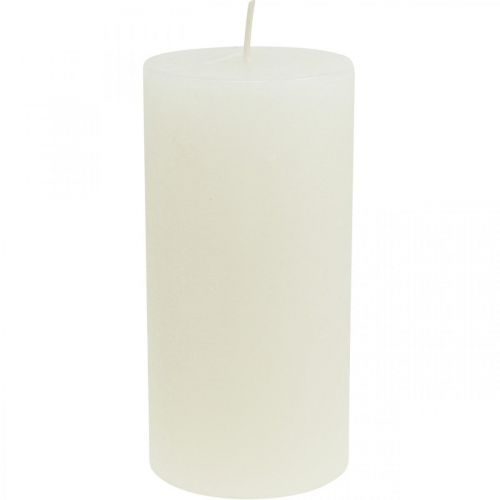 Floristik24 Pillar candles Rustic colored candles white 70/140mm 4pcs