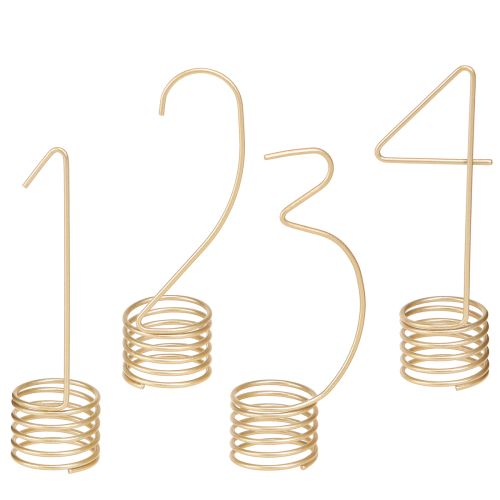 Floristik24 Candle decoration Advent numbers 1-4 matt gold metal H10cm 4 pcs