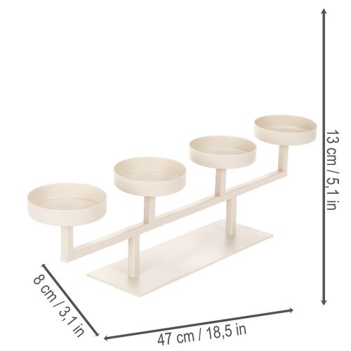 Candle Holder with Four Candle Plates, 47cm, Taupe Metal | Floristik24.co.uk