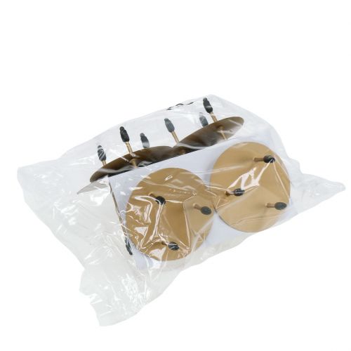 Floristik24 Candlestick Ø5cm gold matt 4pcs