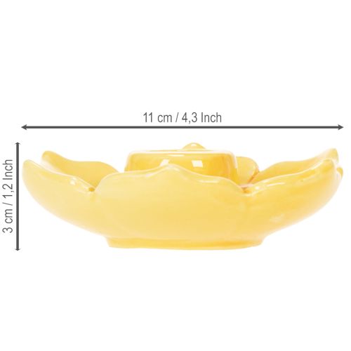 Product Ceramic taper candle holders, decorative flower shape for stylish table decoration, 11cm, 2 pieces