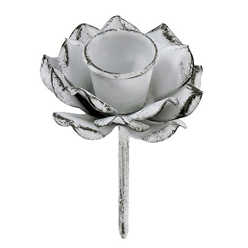 Product Candlestick flower shape white Ø5.8cm H6.8cm