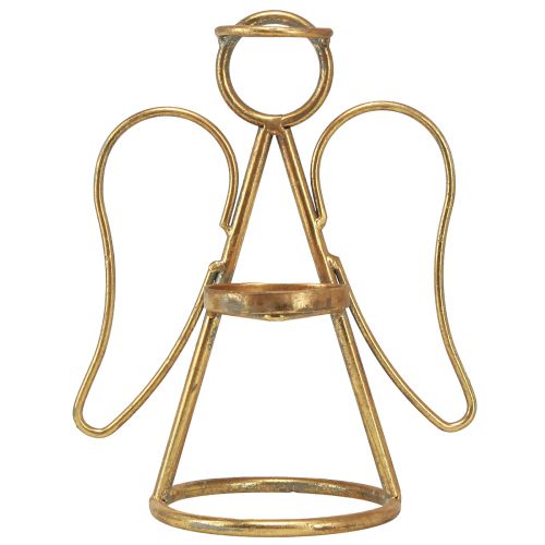 Product Candle holder angel tea lights and pillar candles gold H26cm