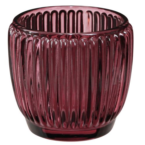 Candle holder glass berry lantern retro Ø7cm H7cm 6 pcs