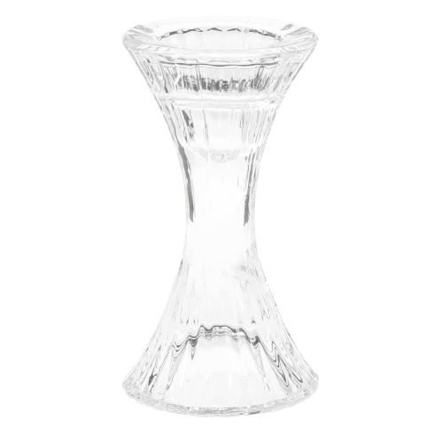 Floristik24 Candle Holder Glass Round Stick Candle Holder Ø7cm H13cm 2pcs