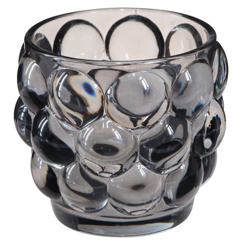 Product Candle Holder Glass Tealight Holder Grey Ø7cm H7cm 6 pcs