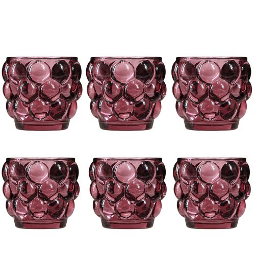 Product Candle holder glass tealight holder in Berry Ø7cm H7cm 6 pcs