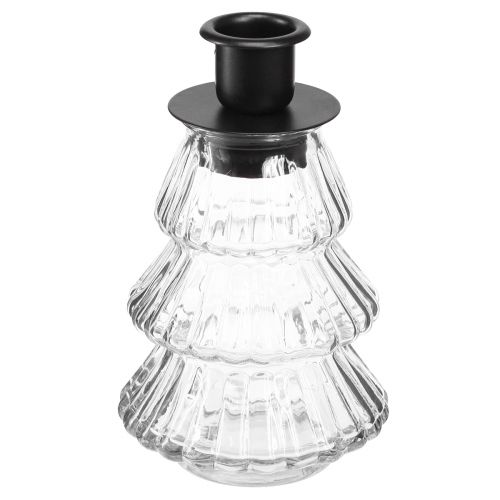 Floristik24 Candle holder glass for taper candles Christmas tree 13.5cm 2pcs