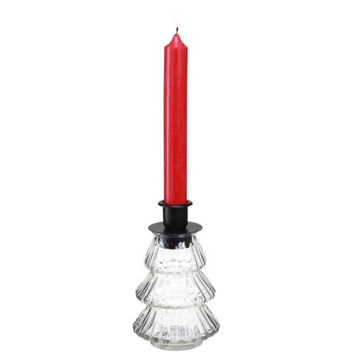 Product Candle holder glass for taper candles Christmas tree 13.5cm 2pcs