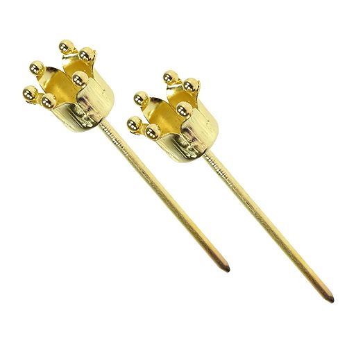 Floristik24 Candle Holder Crown Gold 4 Pcs