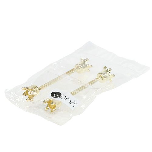Floristik24 Candle Holder Crown Gold 4 Pcs