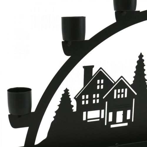 Product Candle arch candle arch black metal 40x6cm H18.5cm