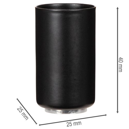 Round magnetic candle holder, matte black, for 25mm taper candles, 4 pieces | Floristik24.co.uk