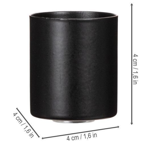 Candle Holders with Magnet Matte Black 4cm Set of 4 | Floristik24.co.uk