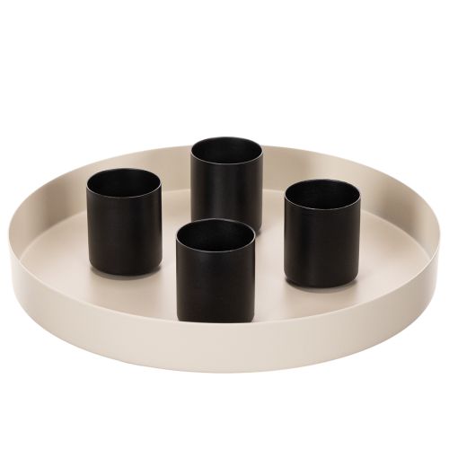 Candle Holders with Magnet Matte Black 4cm Set of 4 | Floristik24.co.uk