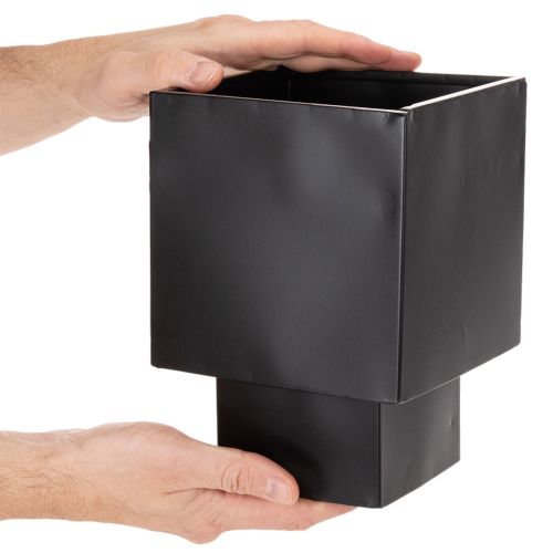 Black Metal Plant Pot Cube with Base 22cm | Floristik24.co.uk