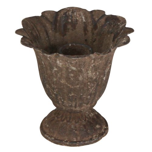 Floristik24 Candle holder trophy antique candle holder metal Ø10cm H9.5cm