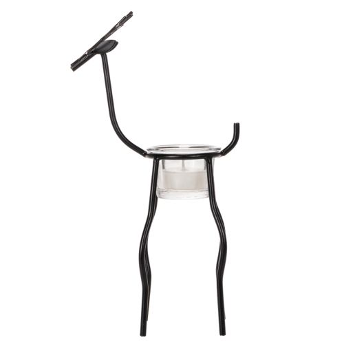 Candle Holder Reindeer Black