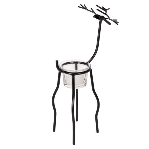 Candle Holder Reindeer Black