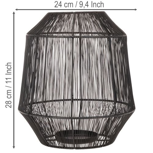 Black Decorative Lantern Wire Basket Modern style Ø24cm H28cm | Floristik24.co.uk