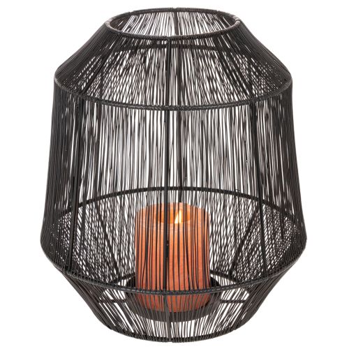 Black Decorative Lantern Wire Basket Modern style Ø24cm H28cm | Floristik24.co.uk