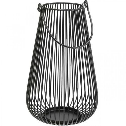 Product Candle holder black decorative lantern with handle Ø22cm H34cm