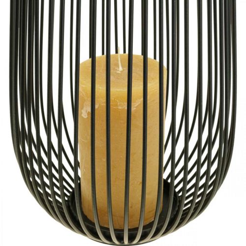 Product Candle holder black decorative lantern with handle Ø22cm H52cm