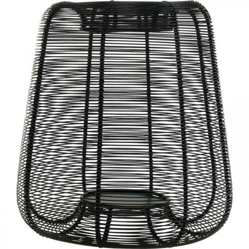 Product Candlestick Black Metal Basket Candlestick Ø24cm H26cm