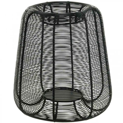 Product Candlestick Black Metal Basket Candlestick Ø24cm H26cm