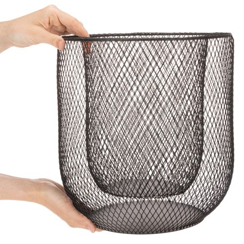 Modern candleholder Black metal basket Ø28.5/18cm Set of 2 | Floristik24.co.uk
