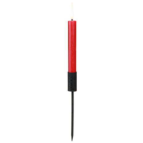 Product Candle holder taper candles with spike metal black Ø23mm 4pcs