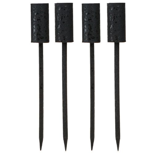 Product Candle holder taper candles with spike metal black Ø23mm 4pcs