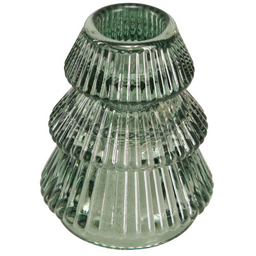 Product Candle Holder Christmas Tree Glass Candle Holder Green Ø6cm H8cm 2pcs