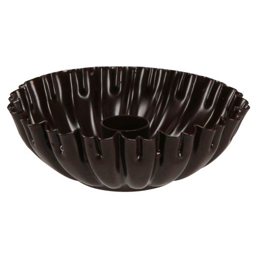 Product Candle holder vintage cake tin dark brown Ø11.5cm 4pcs