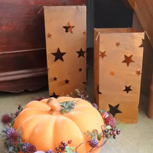 Product Christmas candle holders, rustic finish, 40/50cm high, set of 2