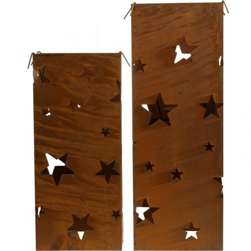 Product Candlestick Christmas patina decoration H40/50cm set of 2