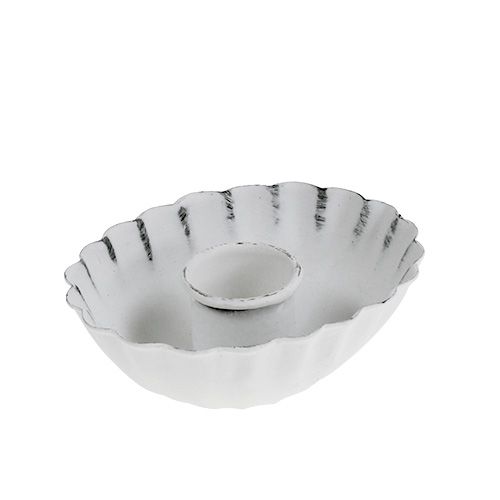 Candlestick white Ø8.5cm H2.5cm