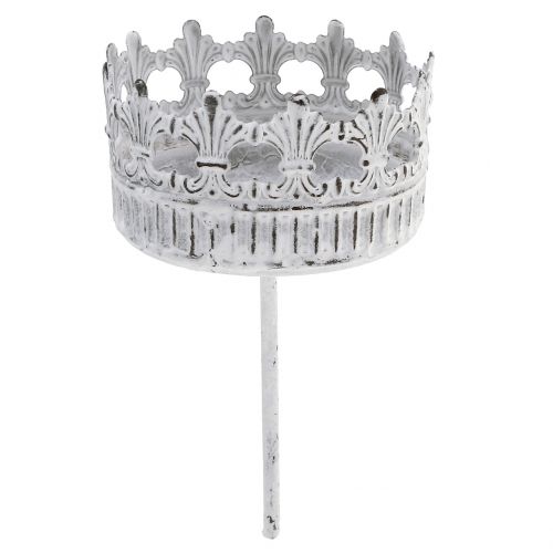 Product Candle holder white antique Ø7cm H12cm 1 pc