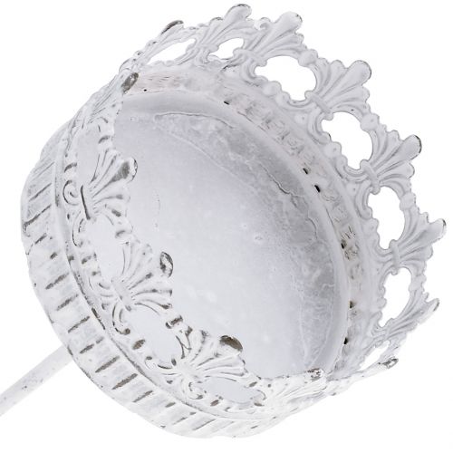 Product Candle holder white antique Ø7cm H12cm 1 pc