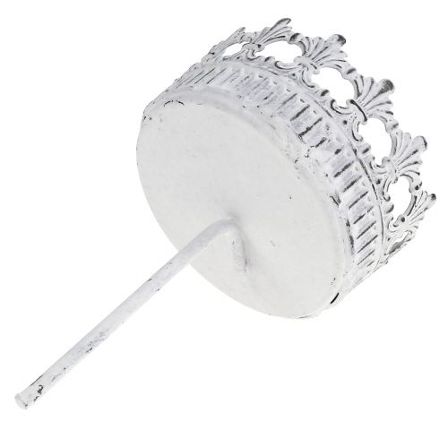 Product Candle holder white antique Ø7cm H12cm 1 pc