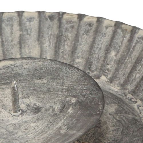 Product Candle holder as baking pan candle plate grey Ø15cm H3cm 4pcs