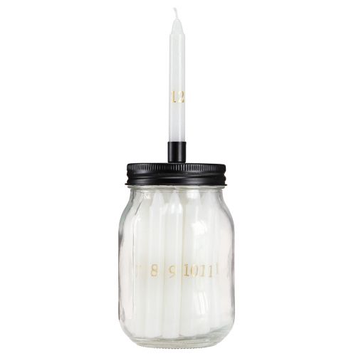 Floristik24 Candle holder on glass with 24 candles Advent calendar H14.5cm