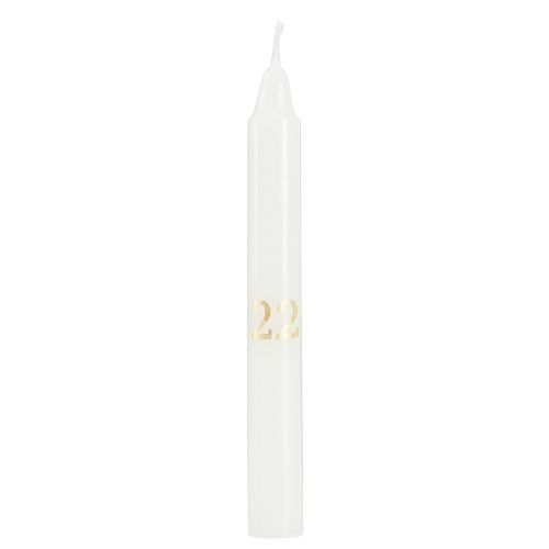Floristik24 Candle holder on glass with 24 candles Advent calendar H14.5cm