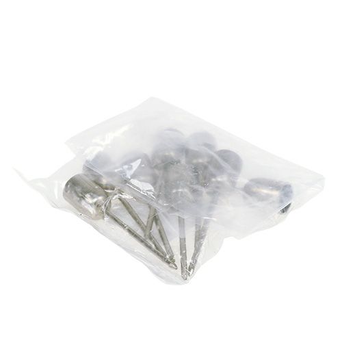 Floristik24 Candle holder for tree candle silver Ø1.2cm H7cm 8pcs