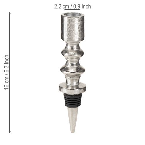 Product Candle holder for bottles Bottle candle holder silver 15cm