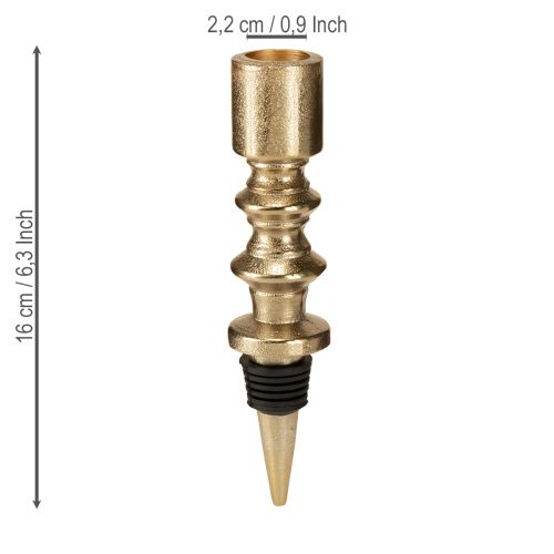 Product Candle holder for bottles metal antique look light gold H15cm