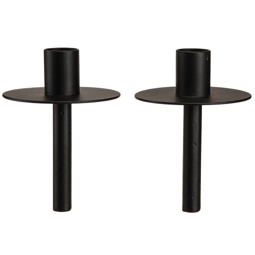Floristik24 Candle holder for bottles black metal H12cm 2pcs