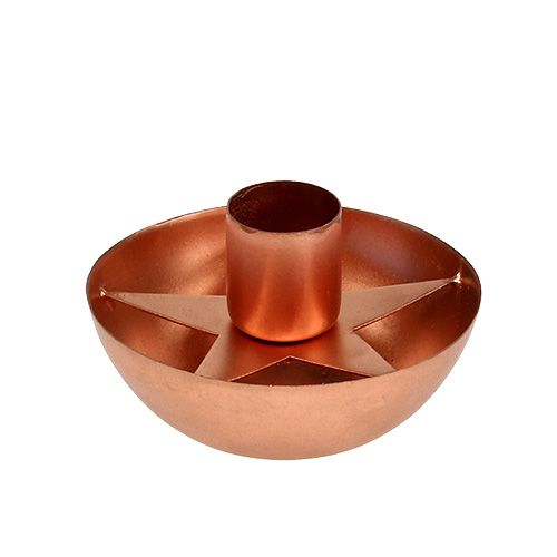 Floristik24 Candlestick for pointed candle copper Ø8cm H5cm